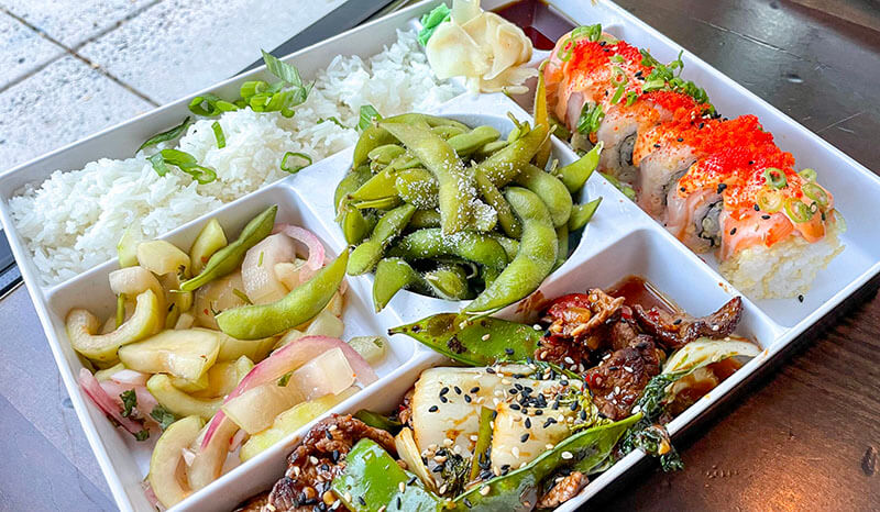 bento box at eeZ Fusion & Sushi