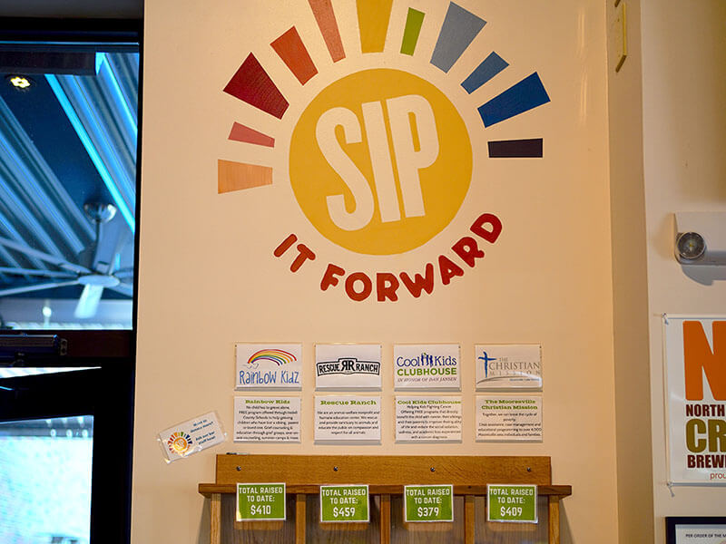 Hoptown Brewing Company Sip It Forward wall