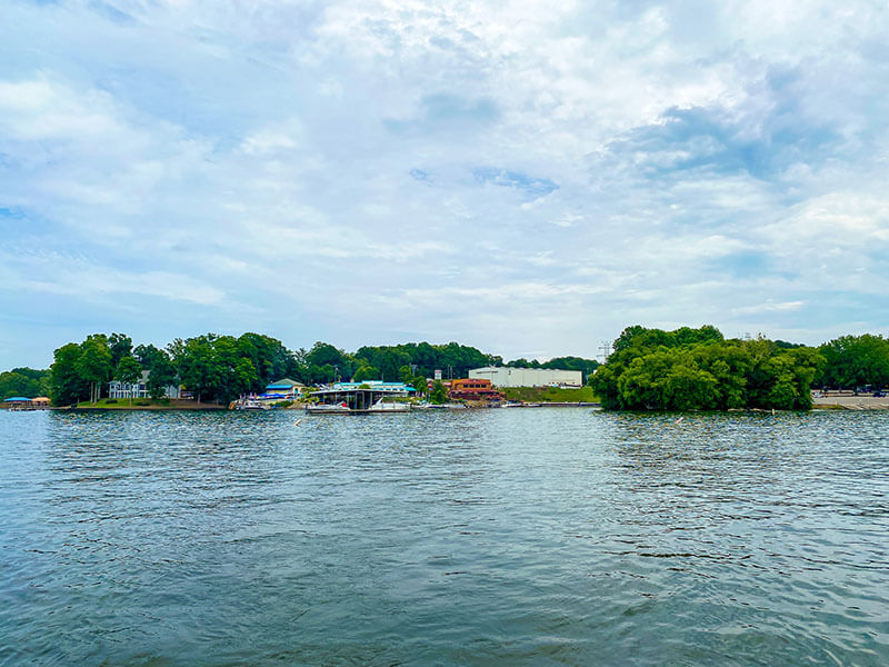 Apps and Taps Lake Norman from the boat