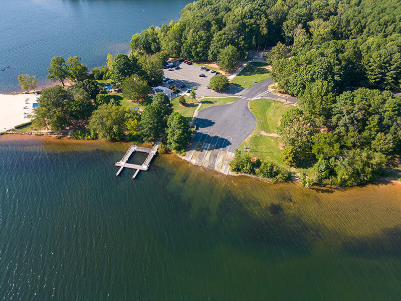 Lake Norman boat ramps Ramsey Creek Park drone photo