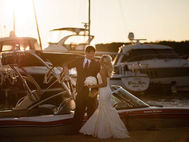 Safe Harbor Peninsual Yacht Club wedding couple