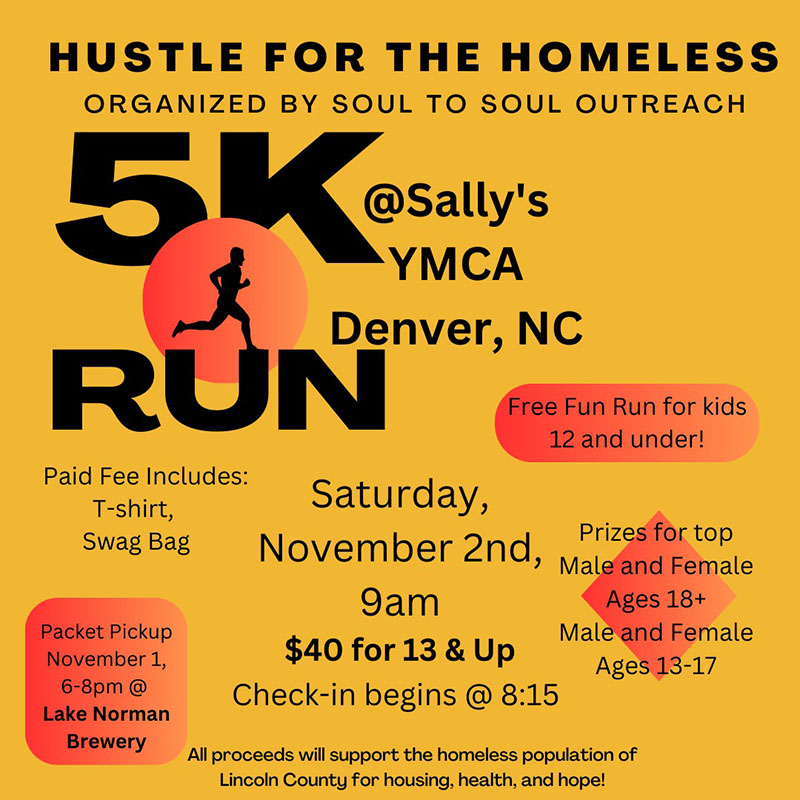 Hustle for the Homeless 5k flyer