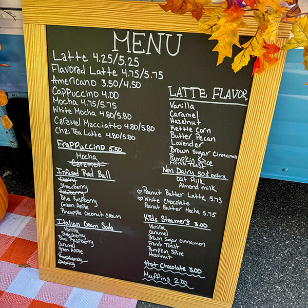 Bean Catcher menu