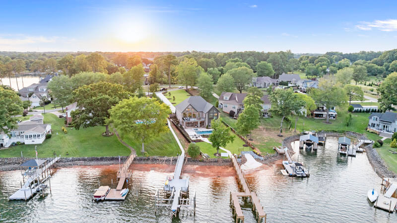 Aerial view of the home