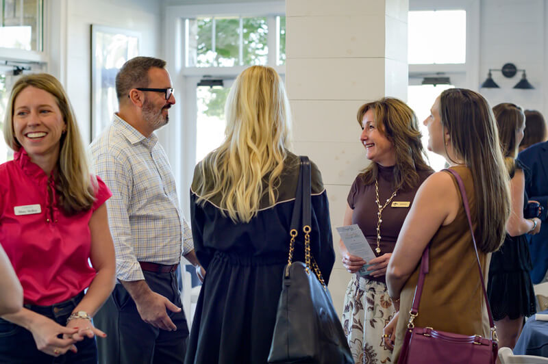 Jeff Hamm speaking with guests